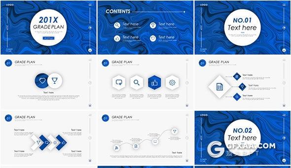 25页蓝创意商务PPT模板 - 顶尖PPT