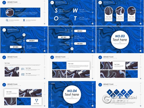 25页蓝创意商务PPT模板 - 顶尖PPT