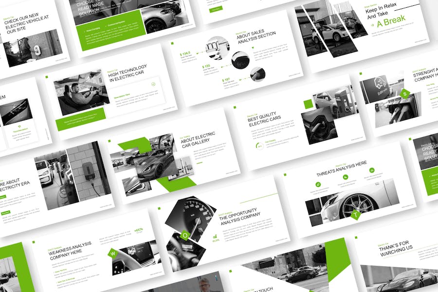 新能源汽车项目发展投资电动汽车主题PPT模板 - 顶尖PPT