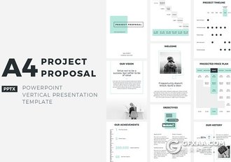 56页项目提案汇报A4尺寸规格PPT模板 - 顶尖PPT
