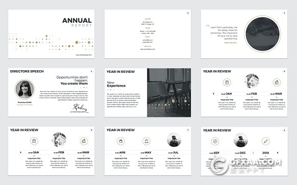 50页简约年度报告总结PPT模板 - 顶尖PPT