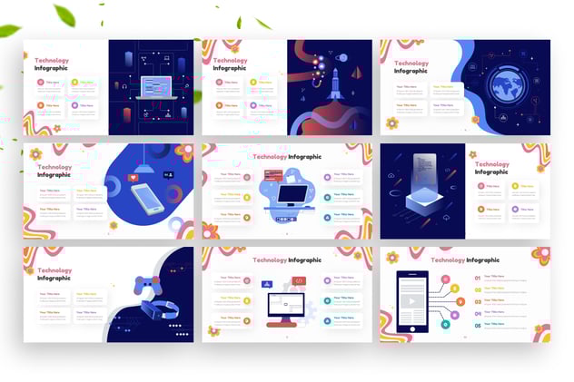 电脑人工智能技术信息图形keynote模板 - 顶尖PPT