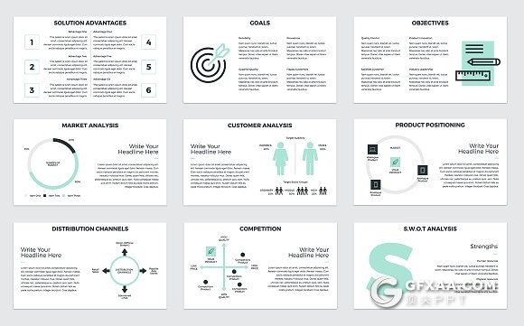 60页项目提案简约风格PPT模板 - 顶尖PPT