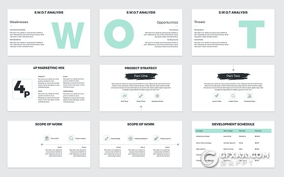 60页项目提案简约风格PPT模板 - 顶尖PPT