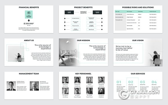 60页项目提案简约风格PPT模板 - 顶尖PPT