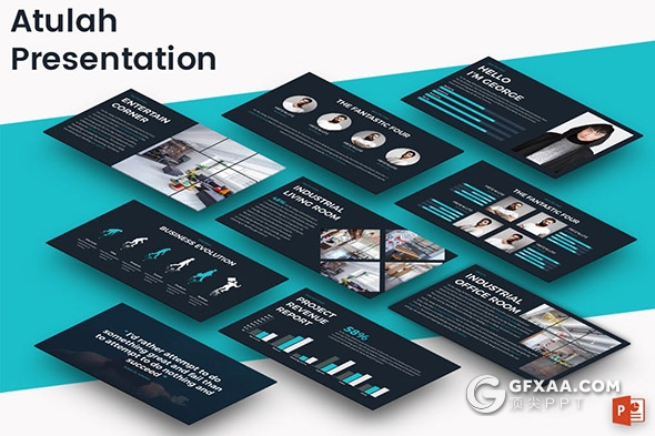 31页5种配色国外简单商务PPT模板 - 顶尖PPT