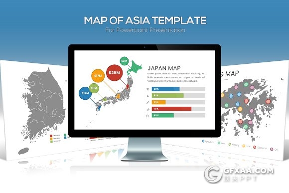 20页亚洲地图PPT模板 - 顶尖PPT
