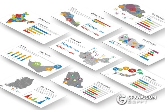 20页亚洲地图PPT模板 - 顶尖PPT