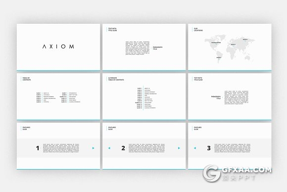 54页极简商务信息展示PPT模板10种配色 - 顶尖PPT