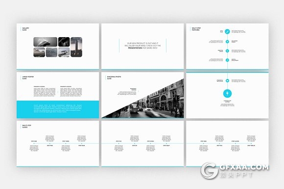 54页极简商务信息展示PPT模板10种配色 - 顶尖PPT
