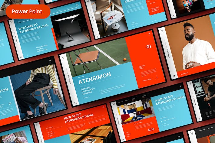 多彩商务风格设计展示PPT模板 - 顶尖PPT