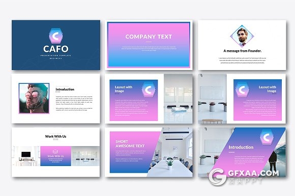 国外大气渐变色系商务keynote模板 - 顶尖PPT