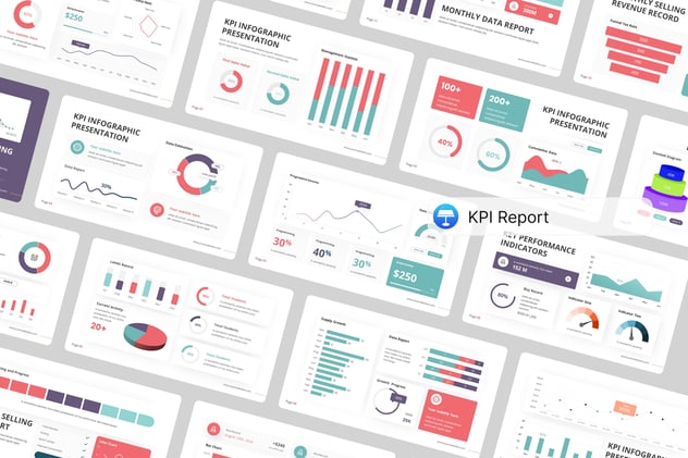 KPI绩效报告数据分析监控图形Keynote模板 - 顶尖PPT
