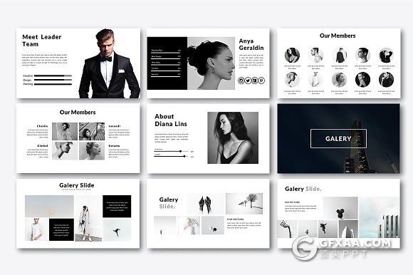 简约风格公司人员介绍keynote模板 - 顶尖PPT