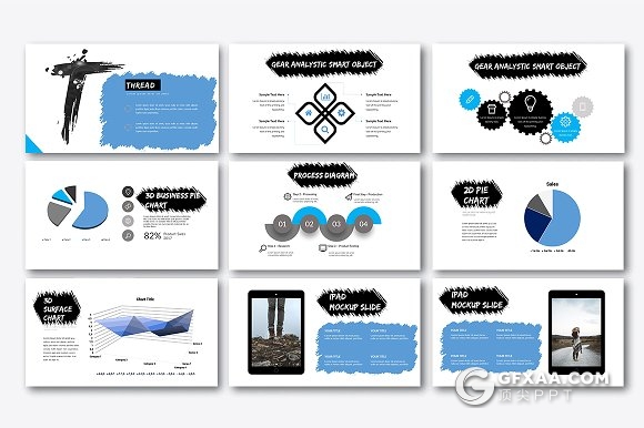 泼墨风格旅游景点展示keynote模板 - 顶尖PPT