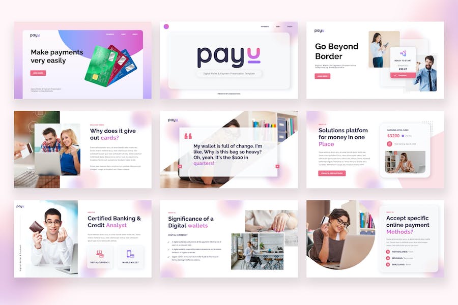 数字钱包产品介绍支付流程演示keynote模板 - 顶尖PPT