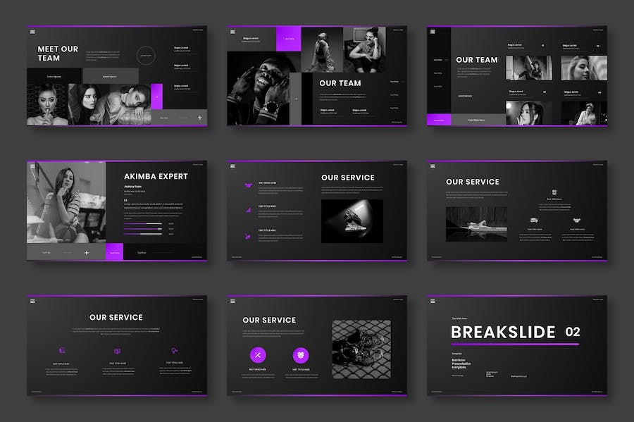 欧美黑色商务商业通用国外PPT模板 - 顶尖PPT