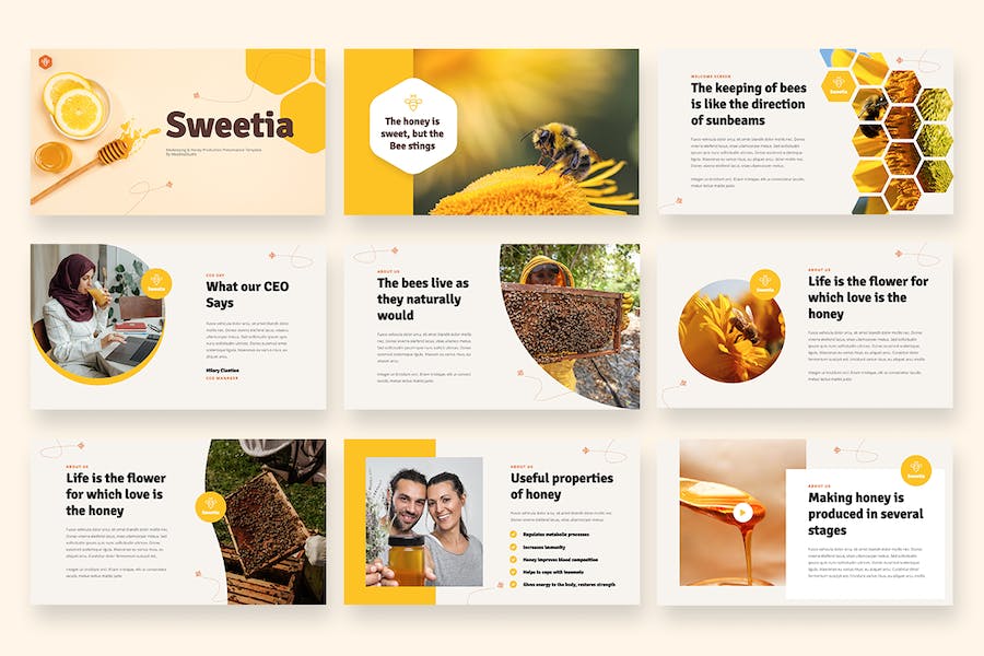 蜂蜜养蜂行业keynote模板 - 顶尖PPT
