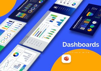 蓝色企业仪表盘数据看板信息图PPT模板 - 顶尖PPT