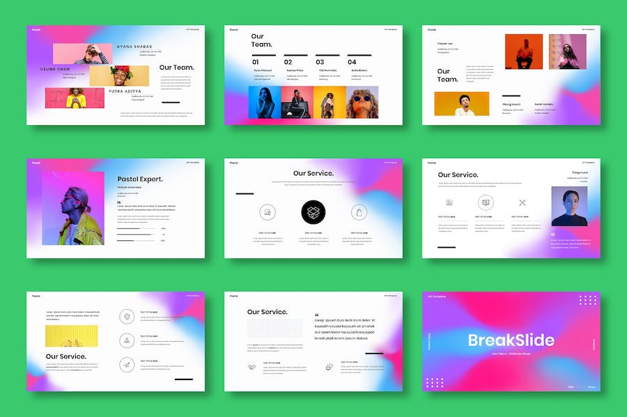 粉彩风格商务类展示Keynote模板 - 顶尖PPT