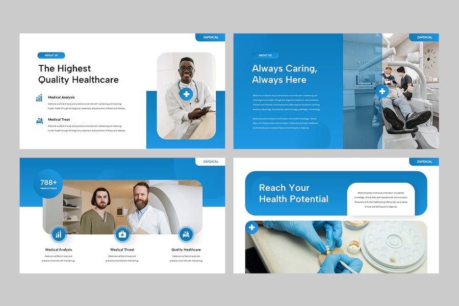 医疗健康诊所服务介绍Keynote模板 - 顶尖PPT