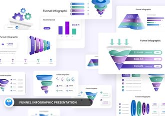 立体风格漏斗信息图形keynote模板 - 顶尖PPT
