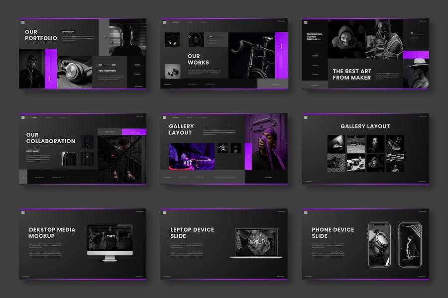 欧美黑色商务商业通用国外PPT模板 - 顶尖PPT