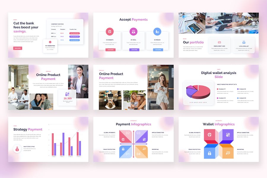 数字钱包产品介绍支付流程演示keynote模板 - 顶尖PPT