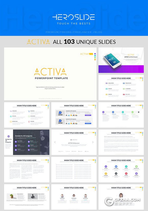 101页精致图形设计商务多用途PPT模板 - 顶尖PPT