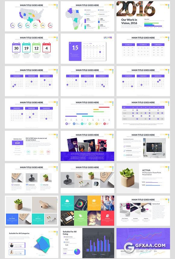 101页精致图形设计商务多用途PPT模板 - 顶尖PPT