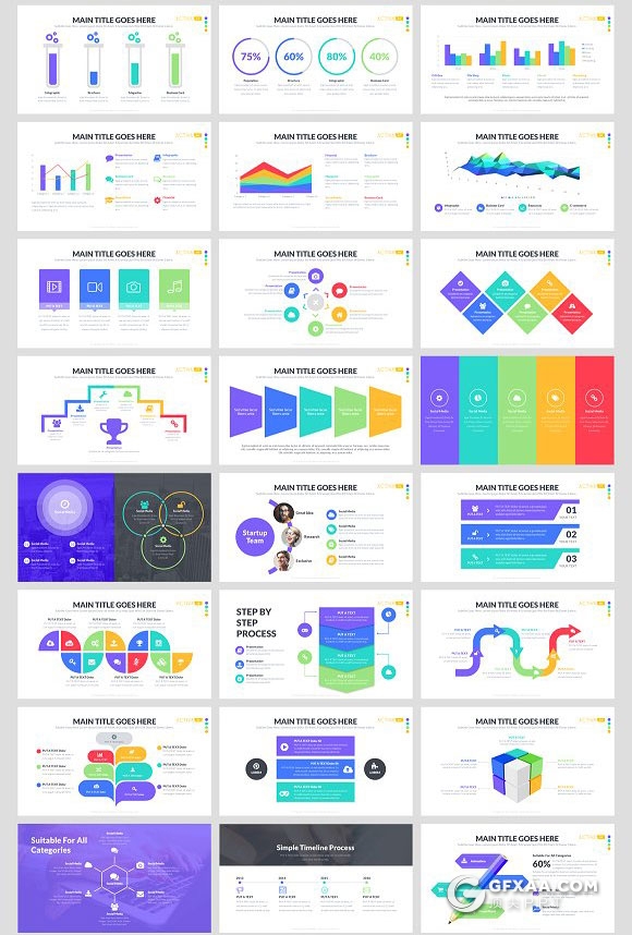 101页精致图形设计商务多用途PPT模板 - 顶尖PPT
