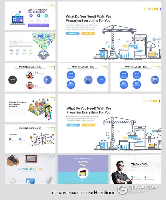 101页精致图形设计商务多用途PPT模板 - 顶尖PPT