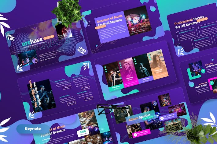 音乐在线平台品牌推广Keynote模板 - 顶尖PPT