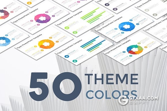 50页商业演示数据分析PPT模板10种配色 - 顶尖PPT