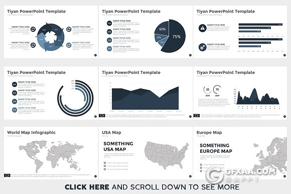 50页商业演示数据分析PPT模板10种配色 - 顶尖PPT
