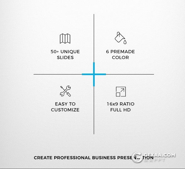 50页创意大标题信息展示商务PPT模板 - 顶尖PPT