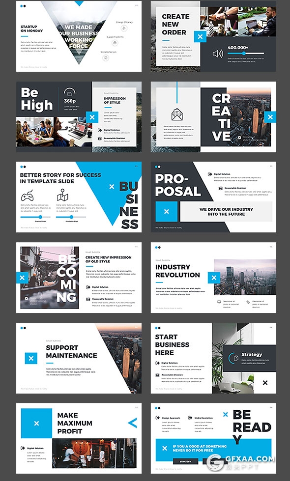 50页创意大标题信息展示商务PPT模板 - 顶尖PPT