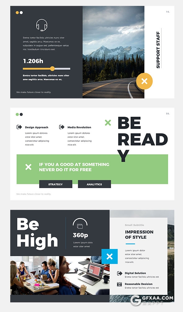 50页创意大标题信息展示商务PPT模板 - 顶尖PPT