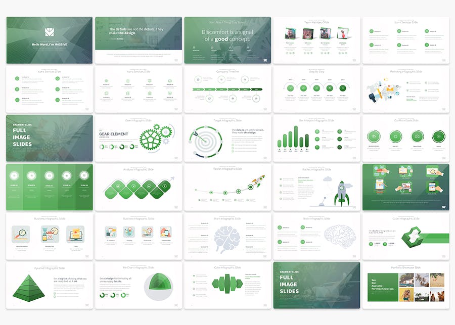 绿色数据分析商务通用图形图表keynote模板 - 顶尖PPT