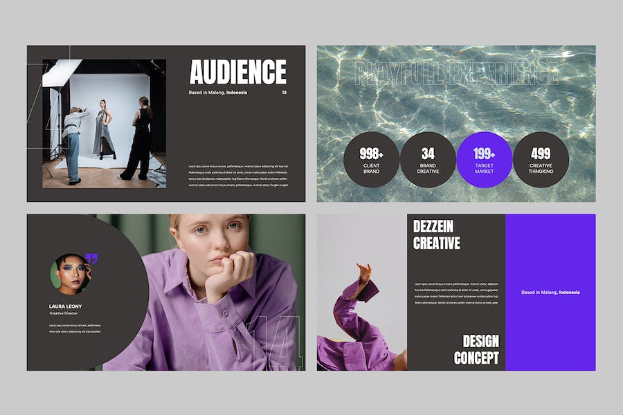 紫色多彩投资组合作品集PPT模板 重试 - 顶尖PPT