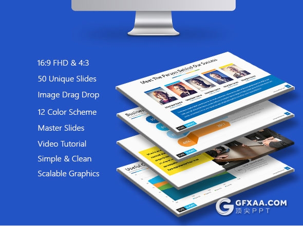 50页商业数据分析报表PPT模板 - 顶尖PPT