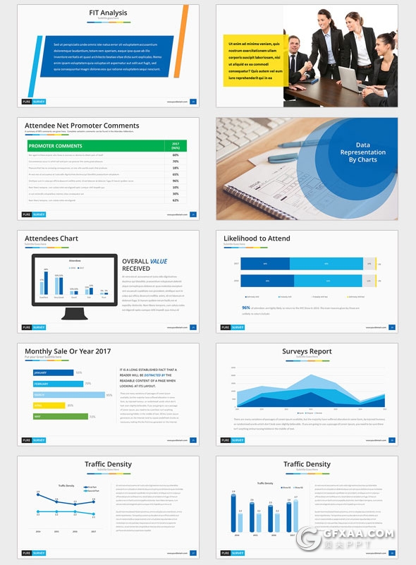 50页商业数据分析报表PPT模板 - 顶尖PPT