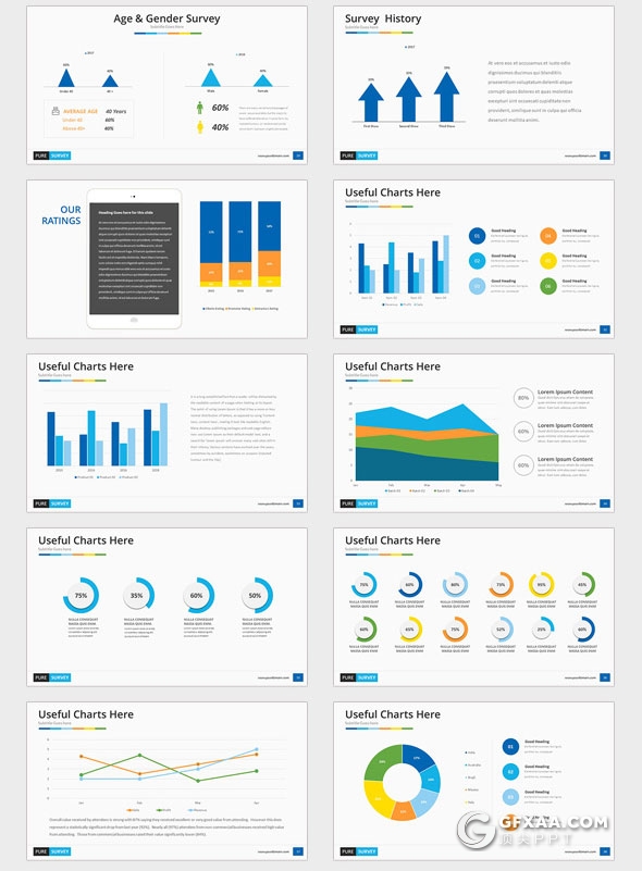 50页商业数据分析报表PPT模板 - 顶尖PPT