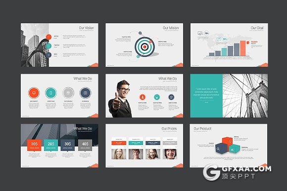 100页营销理念商业多用途PPT模板10种配色 - 顶尖PPT