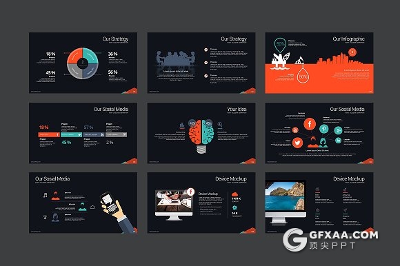 100页营销理念商业多用途PPT模板10种配色 - 顶尖PPT