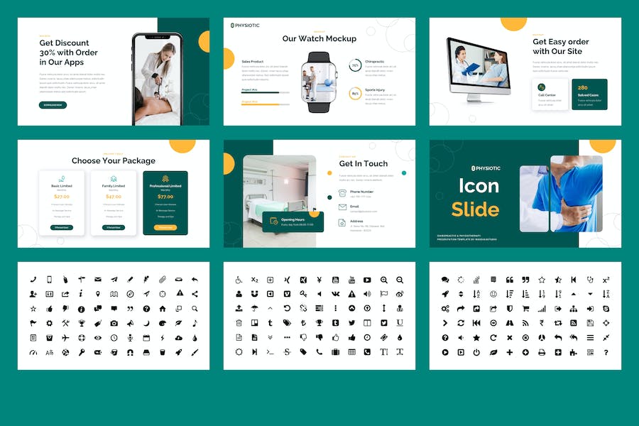生理脊椎按摩医学治疗keynote模板 - 顶尖PPT