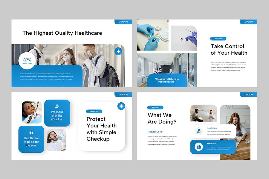 医疗健康诊所服务介绍Keynote模板 - 顶尖PPT
