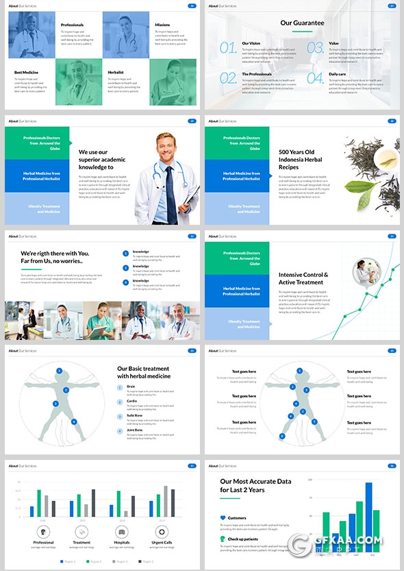 54页医疗医院 医疗保健 健身房 健身行业PPT模板 - 顶尖PPT