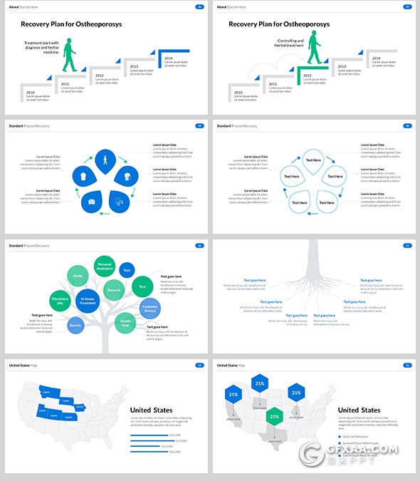 54页医疗医院 医疗保健 健身房 健身行业PPT模板 - 顶尖PPT