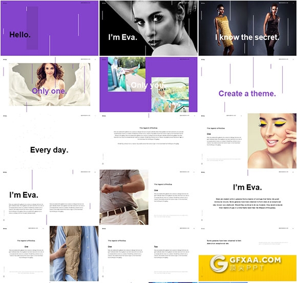 98页创意杂志风格 图片展示keynote模板 - 顶尖PPT